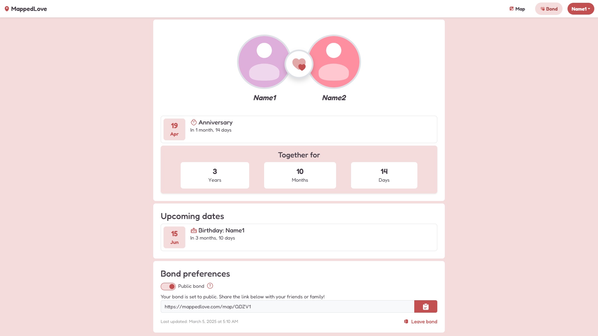 Bond page Bond page