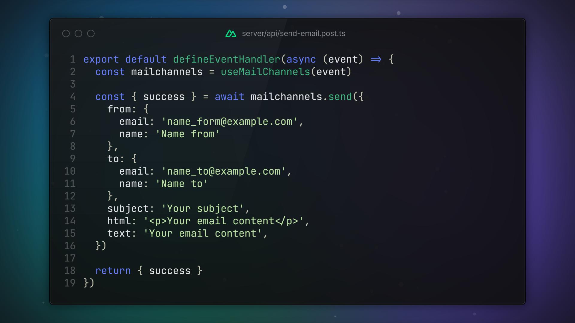 Usage example Usage example